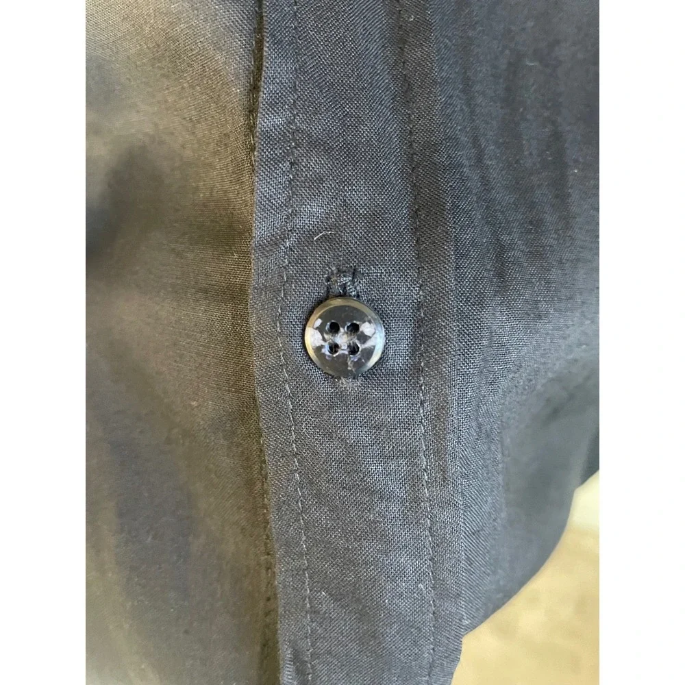 Jazzman Mens Black Long Sleeve‎ Button Up Shirt Size L 100% Rayon - Picture 4 of 4